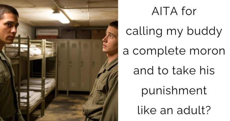 AITA for calling my buddy a complete moron and to take his punishment like an adult?