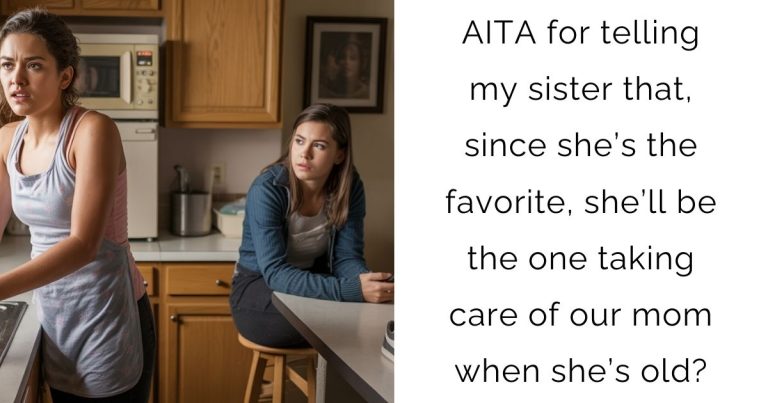 AITA for telling my sister that, since she’s the favorite, she’ll be the one taking care of our mom when she’s old?