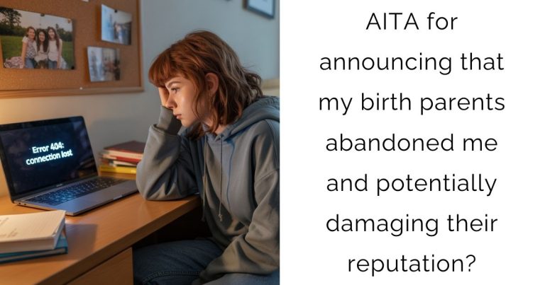 AITA for announcing that my birth parents abandoned me and potentially damaging their reputation?