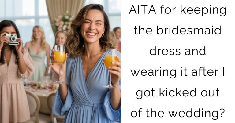 AITA for keeping the bridesmaid dress and wearing it after I got kicked out of the wedding?