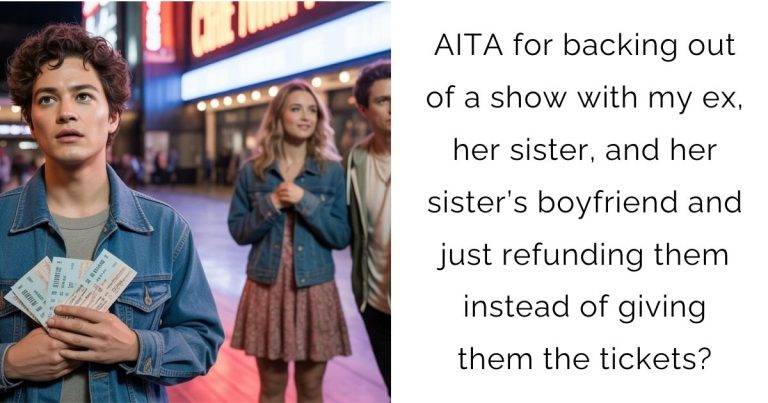 AITA for backing out of a show with my ex, her sister, and her sister’s boyfriend and just refunding them instead of giving them the tickets?