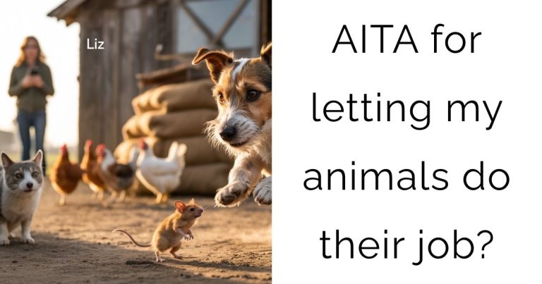 AITA for letting my animals do their job?