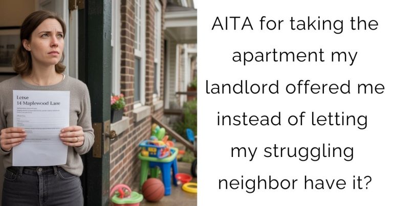 AITA for taking the apartment my landlord offered me instead of letting my struggling neighbor have it?