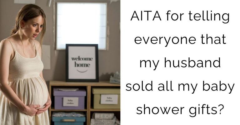 AITA for telling everyone that my husband sold all my baby shower gifts?