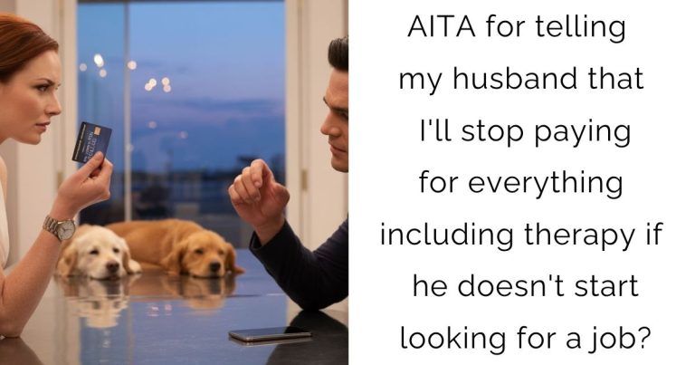 AITA for telling my husband that I’ll stop paying for everything including therapy if he doesn’t start looking for a job?