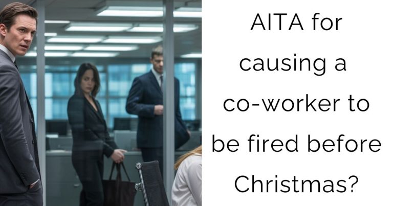 AITA for causing a co-worker to be fired before Christmas?