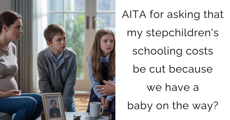 AITA for asking that my stepchildren’s schooling costs be cut because we have a baby on the way?