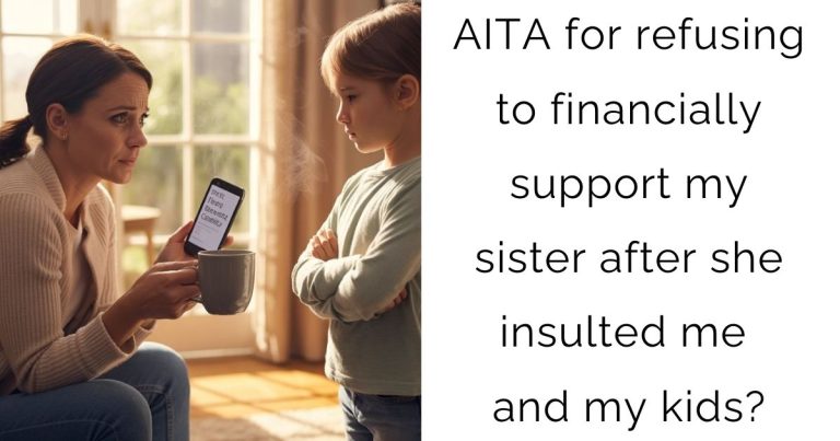 AITA for refusing to financially support my sister after she insulted me and my kids?