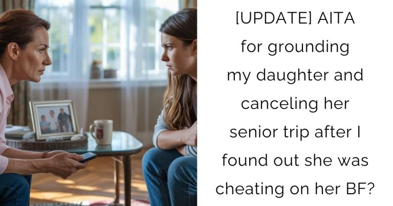 [UPDATE] AITA for grounding my daughter and canceling her senior trip after I found out she was cheating on her boyfriend?
