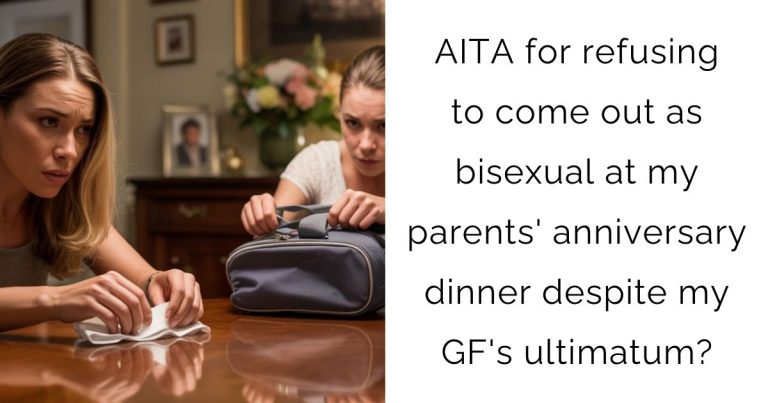 AITA for refusing to come out as bisexual at my parents’ anniversary dinner despite my girlfriend’s ultimatum?
