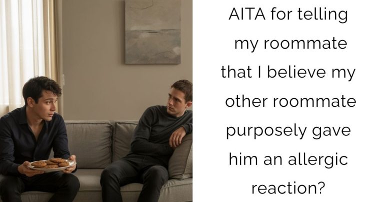 AITA for telling my roommate that I believe my other roommate purposely gave him an allergic reaction?
