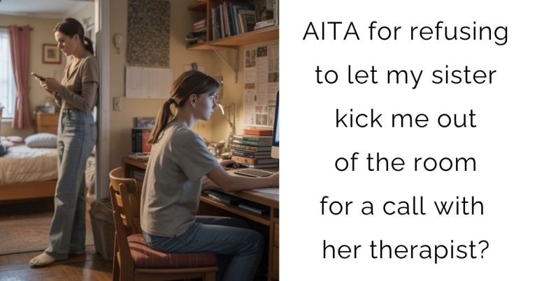 AITA for refusing to let my sister kick me out of the room for a call with her therapist?