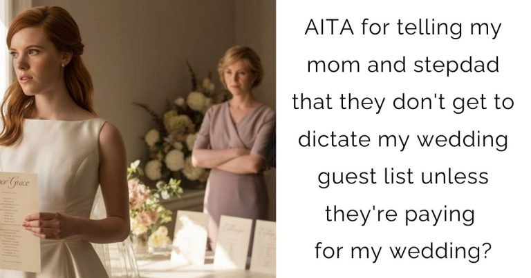 AITA for telling my mom and stepdad that they don’t get to dictate my wedding guest list unless they’re paying for my wedding?