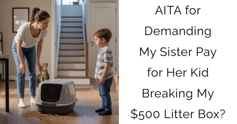 AITA for Demanding My Sister Pay for Her Kid Breaking My $500 Litter Box?