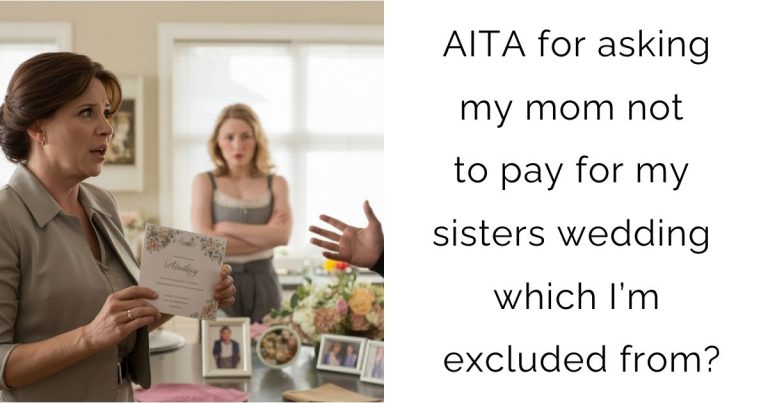AITA for asking my mom not to pay for my sisters wedding which I’m excluded from?