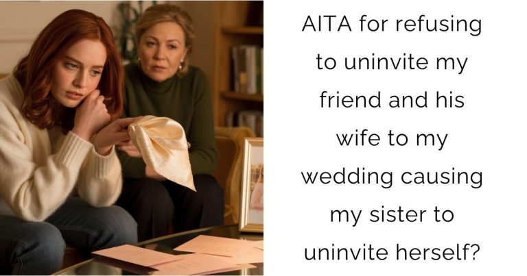 AITA for refusing to uninvite my friend and his wife to my wedding causing my sister to uninvite herself?
