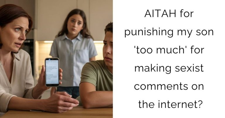 AITAH for punishing my son ‘too much’ for making sexist comments on the internet?