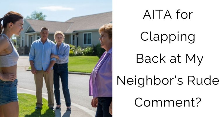 AITA for Clapping Back at My Neighbor’s Rude Comment?