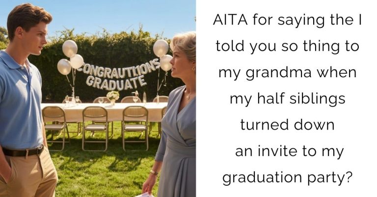 AITA for saying the I told you so thing to my grandma when my half siblings turned down an invite to my graduation party?