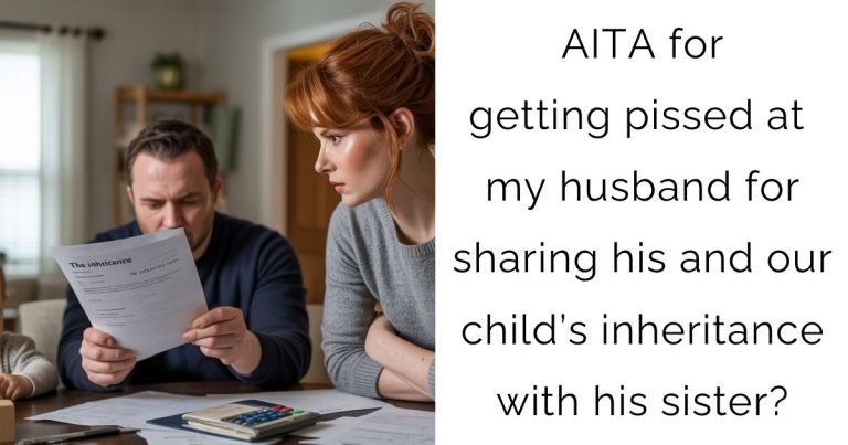 AITA for getting pissed at my husband for sharing his and our child’s inheritance with his sister?