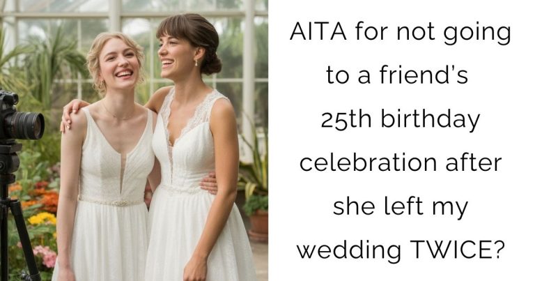 AITA for not going to a friend’s 25th birthday celebration after she left my wedding TWICE?