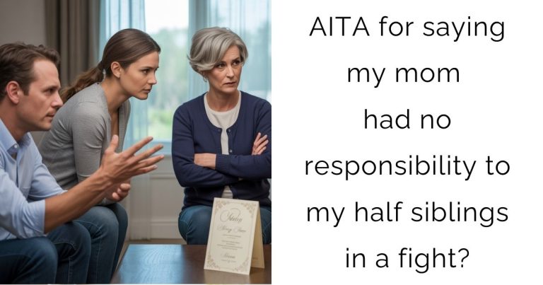 AITA for saying my mom had no responsibility to my half siblings in a fight?