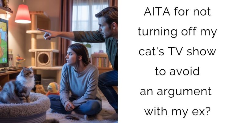 AITA for not turning off my cat’s TV show to avoid an argument with my ex?