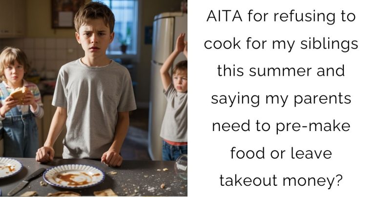 AITA for refusing to cook for my siblings this summer and saying my parents need to pre-make food or leave takeout money?