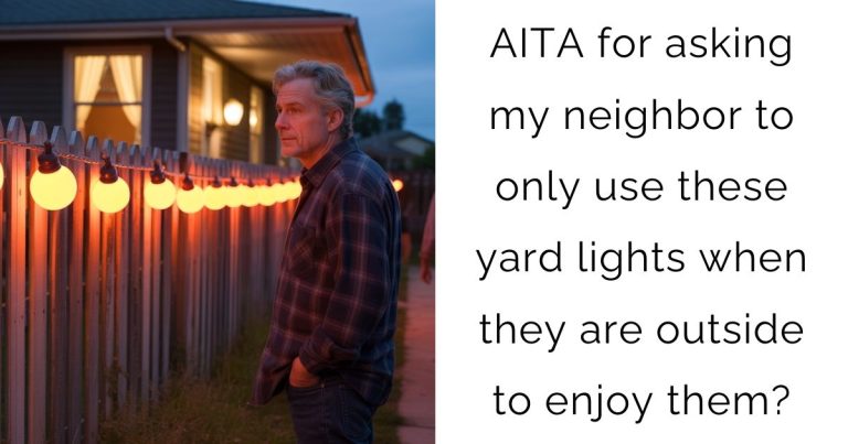 AITA for asking my neighbor to only use these yard lights when they are outside to enjoy them?
