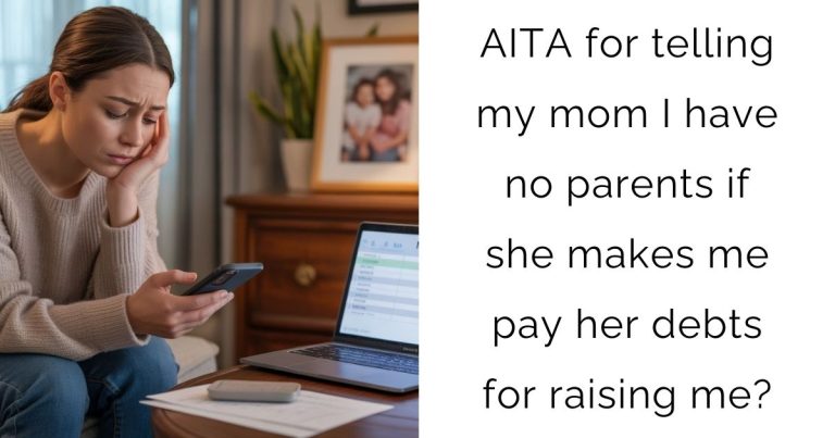 AITA for telling my mom I have no parents if she makes me pay her debts for raising me?