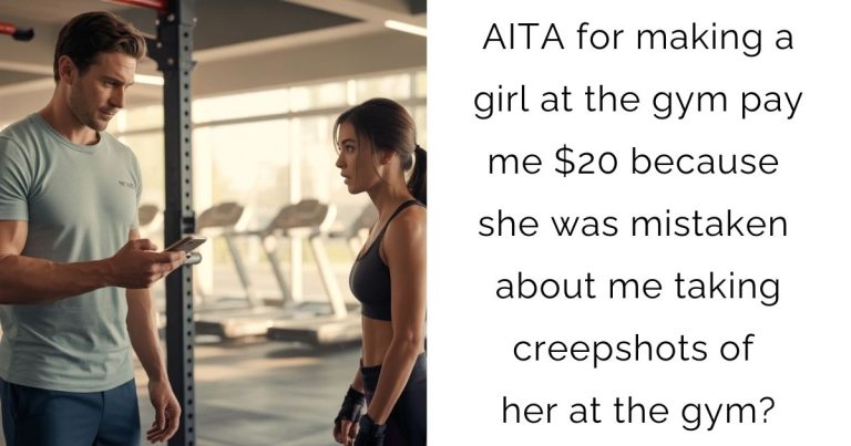 AITA for making a girl at the gym pay me $20 because she was mistaken about me taking creepshots of her at the gym?