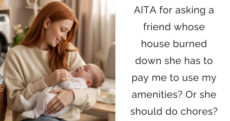 AITA for asking a friend whose house burned down she has to pay me to use my amenities? Or she should do chores?