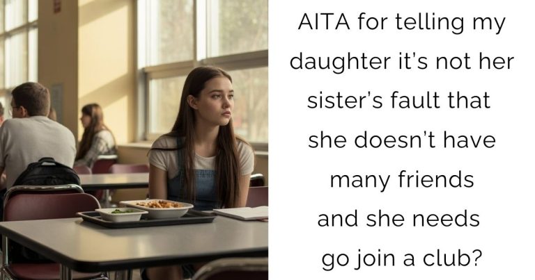 AITA for telling my daughter it’s not her sister’s fault that she doesn’t have many friends and she needs go join a club?