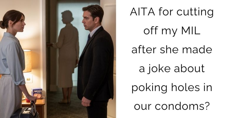 AITA for cutting off my MIL after she made a joke about poking holes in our condoms?