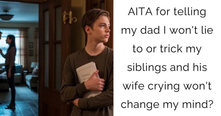 AITA for telling my dad I won’t lie to or trick my siblings and his wife crying won’t change my mind?