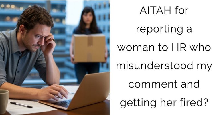 AITAH for reporting a woman to HR who misunderstood my comment and getting her fired?
