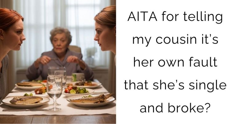AITA for telling my cousin it’s her own fault that she’s single and broke?