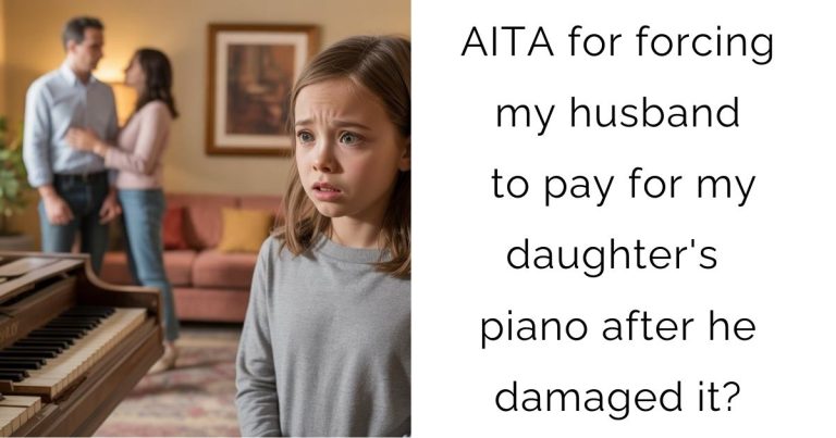 AITA for forcing my husband to pay for my daughter’s piano after he damaged it?