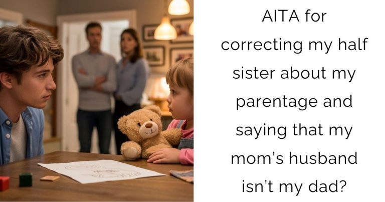 AITA for correcting my half sister about my parentage and saying that my mom’s husband isn’t my dad?