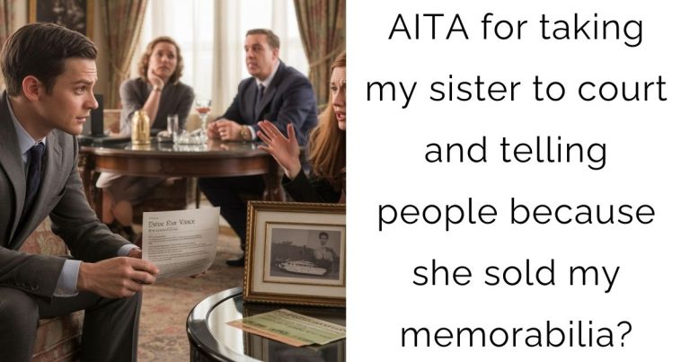 AITA for taking my sister to court and telling people because she sold my memorabilia?