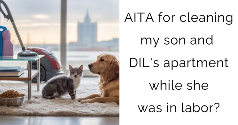 AITA for cleaning my son and DIL’s apartment while she was in labor?