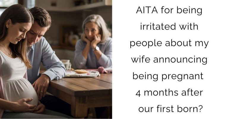 AITA for being irritated with people about my wife announcing being pregnant 4 months after our first born?