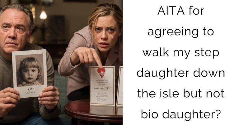 AITA for agreeing to walk my step daughter down the isle but not bio daughter?