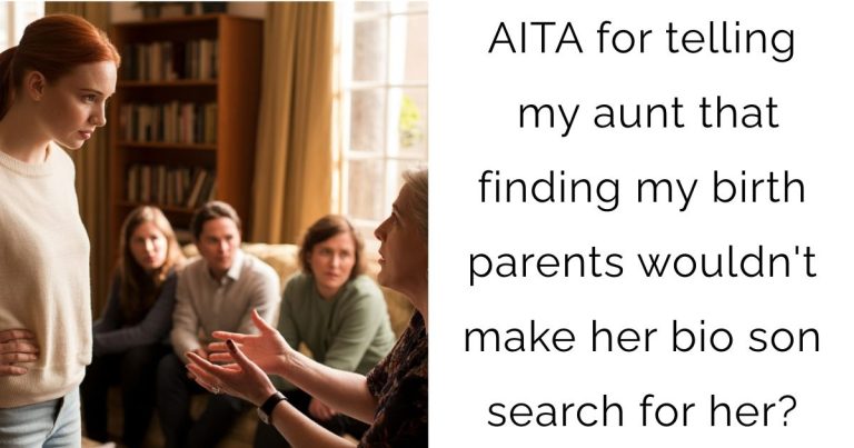 AITA for telling my aunt that finding my birth parents wouldn’t make her bio son search for her?