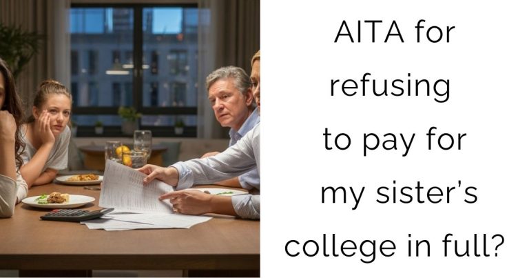 AITA for refusing to pay for my sister’s college in full?