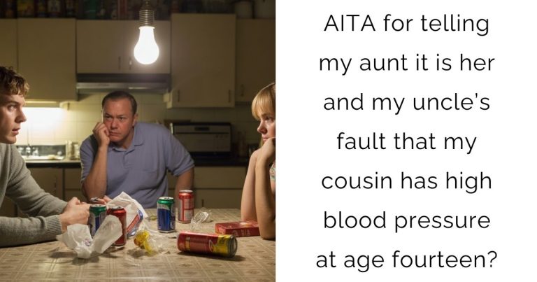 AITA for telling my aunt it is her and my uncle’s fault that my cousin has high blood pressure at age fourteen?