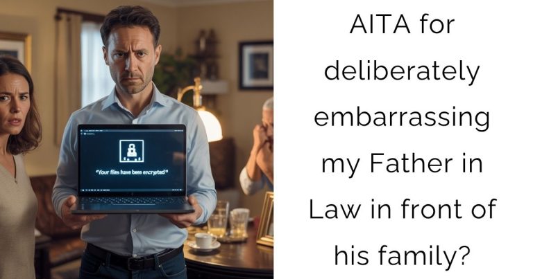 AITA for deliberately embarrassing my Father in Law in front of his family?