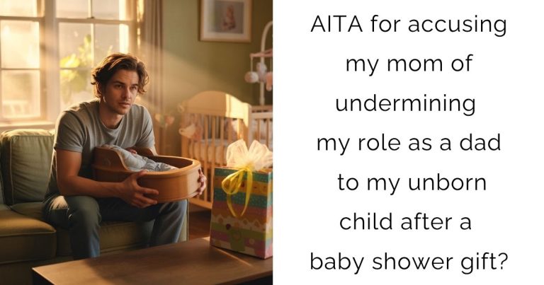 AITA for accusing my mom of undermining my role as a dad to my unborn child after a baby shower gift?