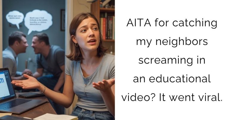 AITA for catching my neighbors screaming in an educational video? It went viral.