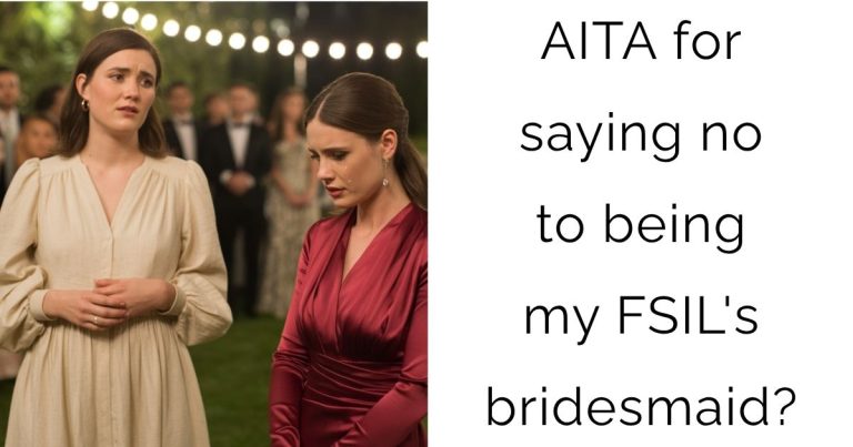 AITA for saying no to being my FSIL’s bridesmaid?